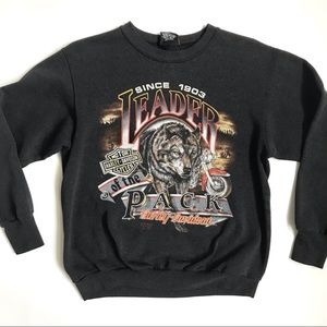 Vintage Harley-Davidson USA 3D Emblem 1990 Wolf Hog Farm Sweatshirt M